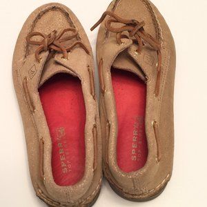 LAST DAY Sperry Glittery Gold Topsider Boat Shoes 7.5M